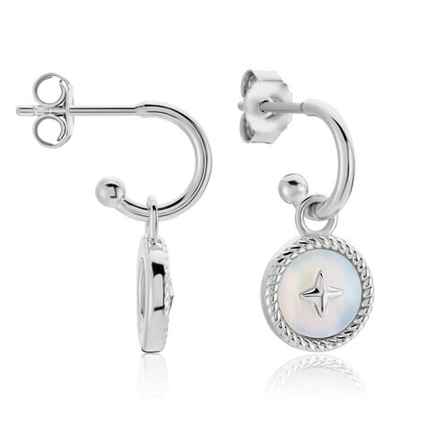 Boucles D'oreilles Pendantes Clarity Argent Blanc Nacre - Boucles d'Oreilles Coeur Femme | Histoire d’Or