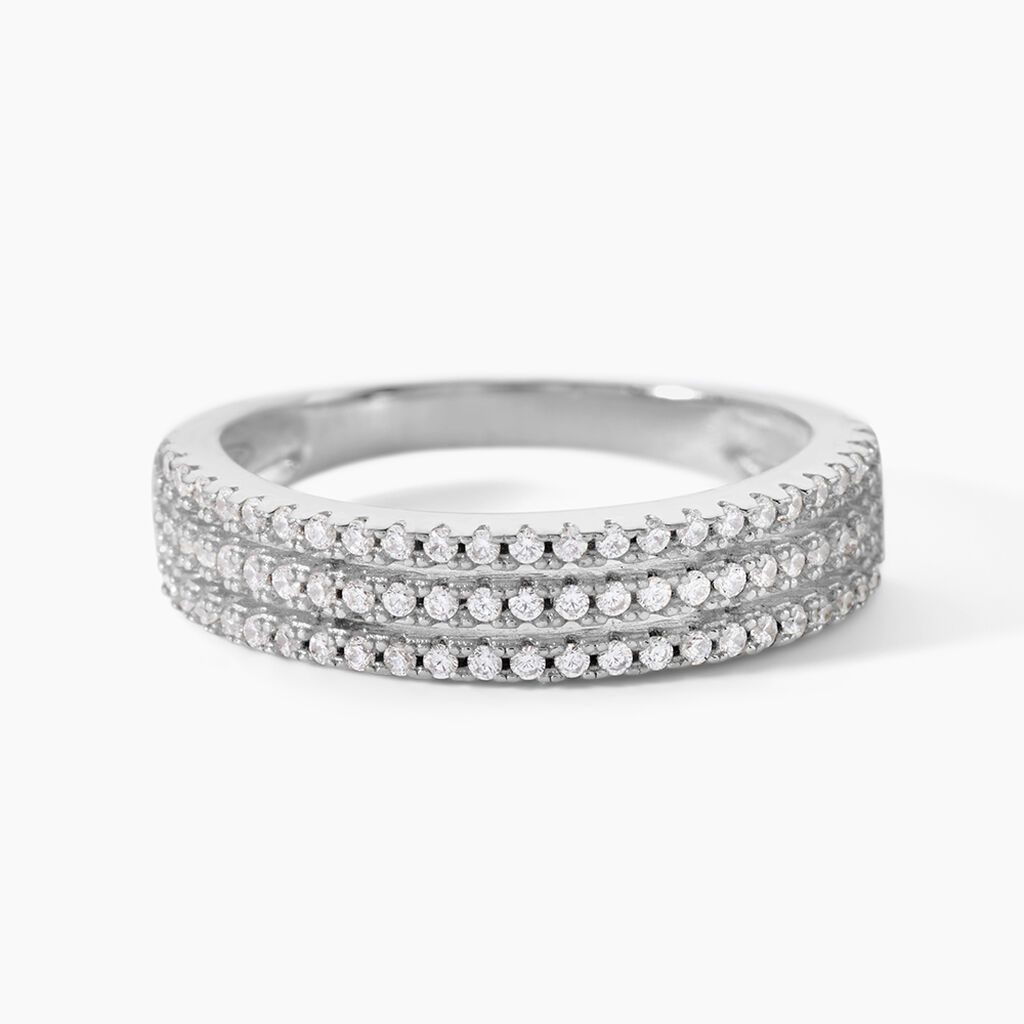 Bague Isora Argent Blanc Oxyde De Zirconium - Bagues avec pierre Femme | Histoire d&rsquo;Or