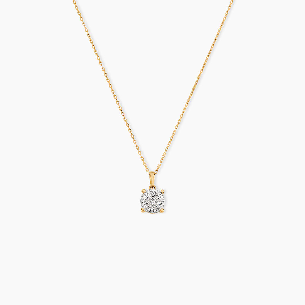 Collier Charlene Or Jaune Diamant Synthetique - Id&eacute;es cadeaux Femme | Histoire d&rsquo;Or