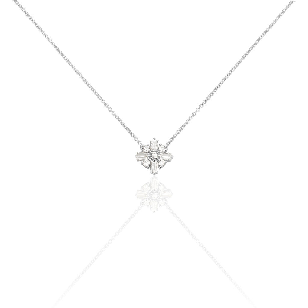 Collier Miryna Argent Blanc Oxyde De Zirconium - Colliers fantaisie Femme | Histoire d&rsquo;Or