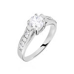 Bague Solitaire Mady Argent Blanc Oxyde De Zirconium - Bagues solitaires Femme | Histoire d&rsquo;Or