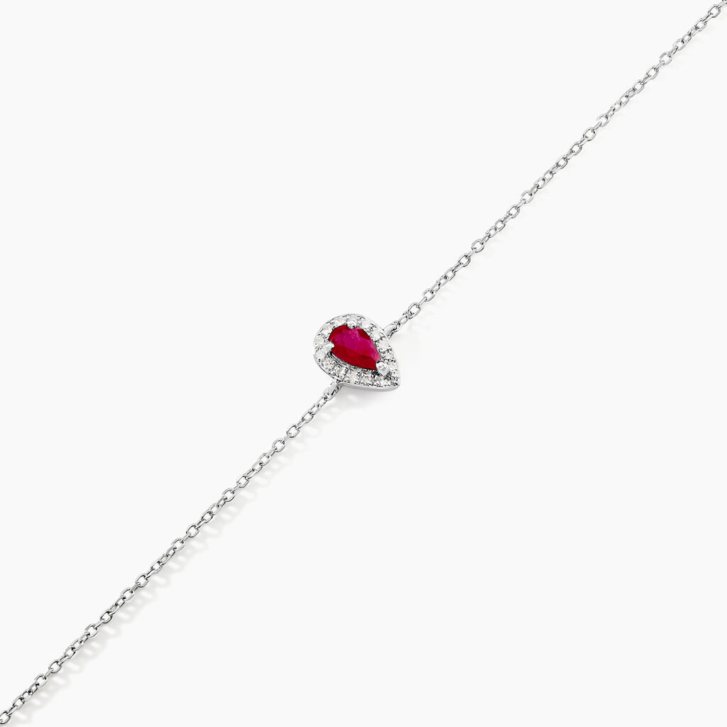 Bracelet Pluie D'Eclat Or Blanc Rubis Et Diamant - Bracelets Femme | Histoire d&rsquo;Or