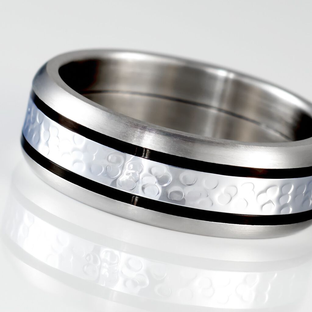 Bague Mollie Acier Blanc - Bagues fantaisie Homme | Histoire d&rsquo;Or