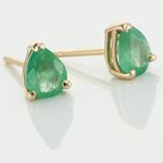 Boucles D'oreilles Puces Or Jaune Pluie D'Eclat Emeraude - Clous d'oreilles Femme | Histoire d&rsquo;Or