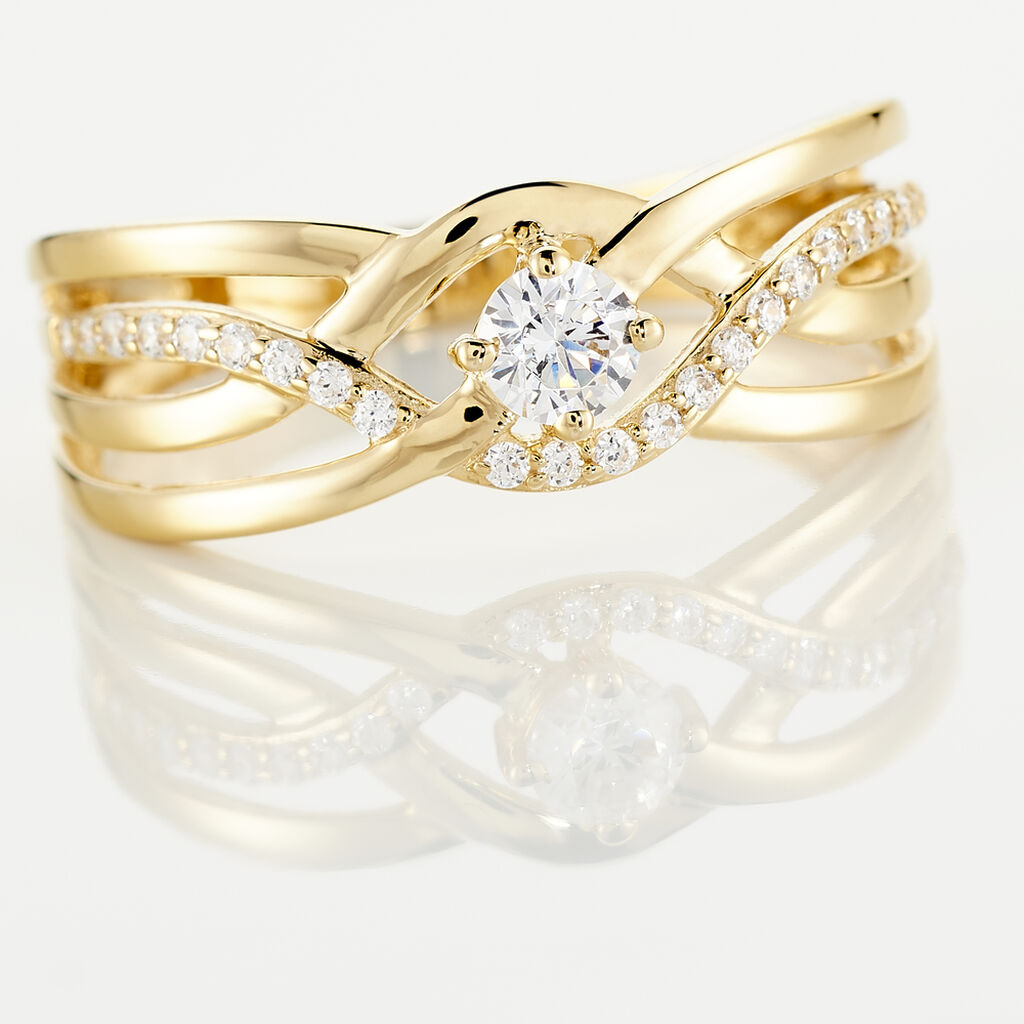 Bague Harmonia Or Jaune Oxyde De Zirconium - Bagues solitaires Femme | Histoire d’Or