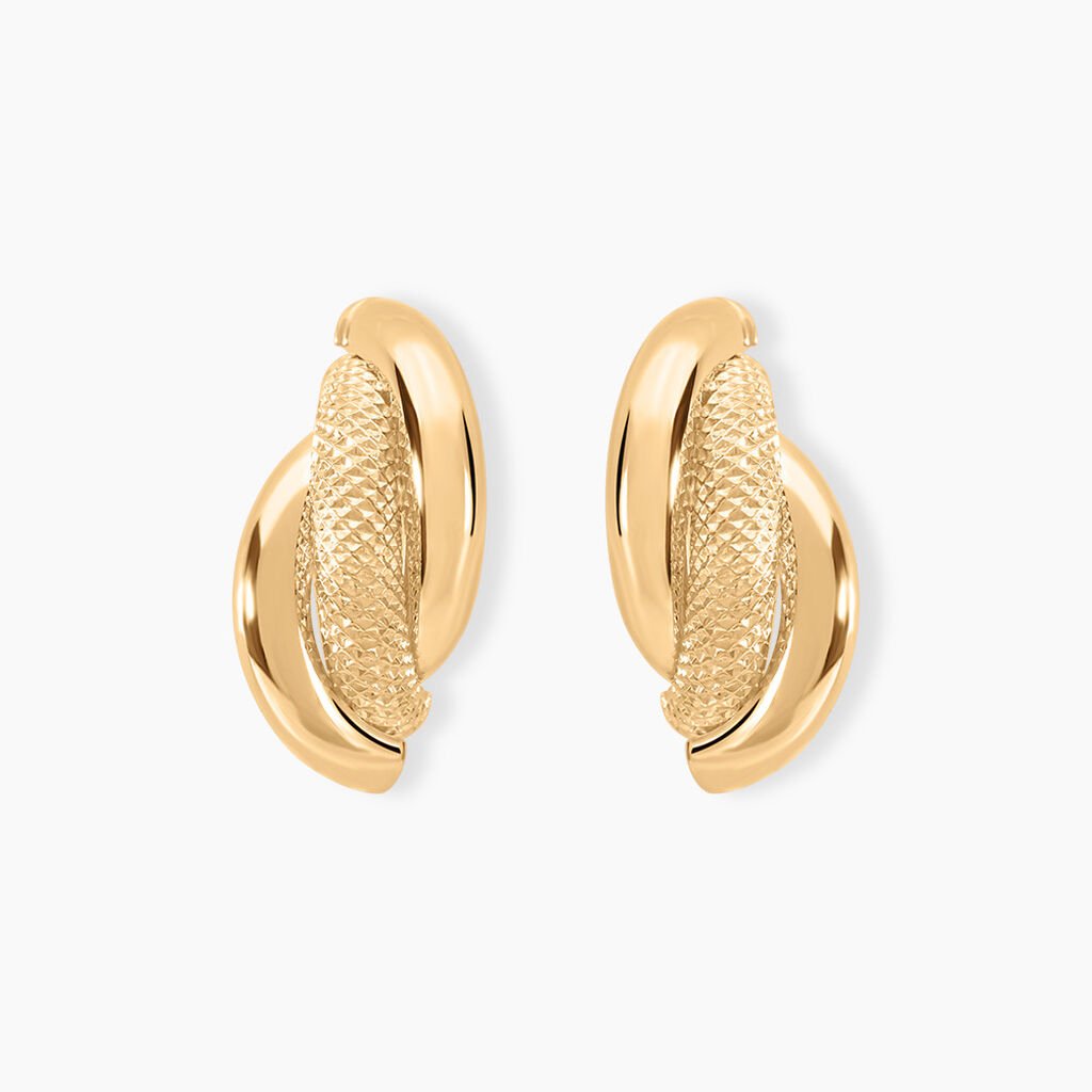 Demi Créoles Or Jaune Fermine - Boucles d'oreilles créoles Femme | Histoire d’Or
