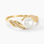 Bague Antoinette Or Jaune Perle De Culture Et Oxyde De Zirconium - Bagues solitaires Femme | Histoire d&rsquo;Or