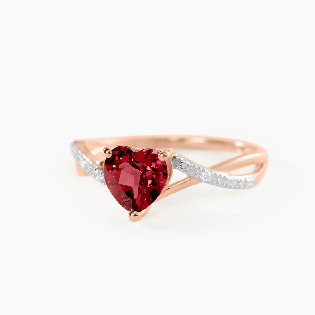 Bague Clothilde Or Rose Rhodolite Et Oxyde - Bagues solitaires Femme | Histoire d&rsquo;Or