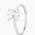Bague Solitaire Abriel Or Blanc Oxyde De Zirconium - Bagues solitaires Femme | Histoire d&rsquo;Or