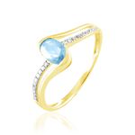 Bague Anja Or Jaune Topaze Et Diamant - Bagues solitaires Femme | Histoire d&rsquo;Or