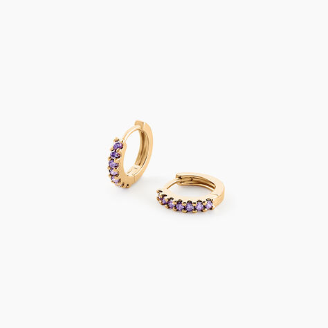 Créoles Marty Plaqué Or Jaune Spinelle Synthétique - Boucles d'oreilles créoles Femme | Histoire d’Or