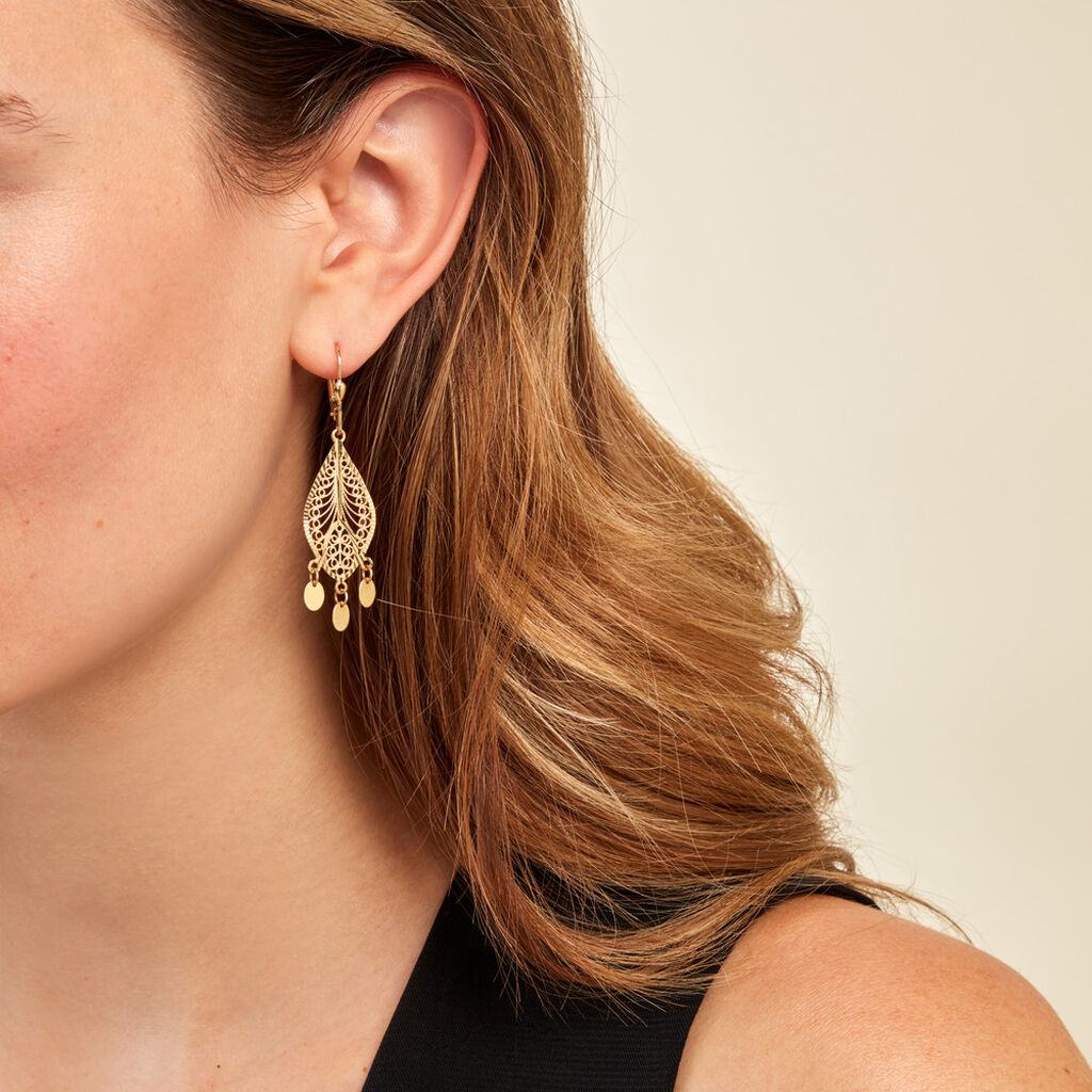 Boucles D'oreilles Pendantes Makari Or Jaune - Boucles d'oreilles pendantes Femme | Histoire d’Or