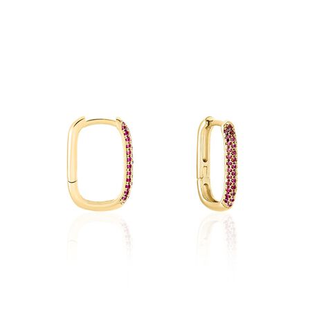 Créoles Domingo Plaqué Or Jaune Spinelle Synthétique - Boucles d'oreilles créoles Femme | Histoire d’Or