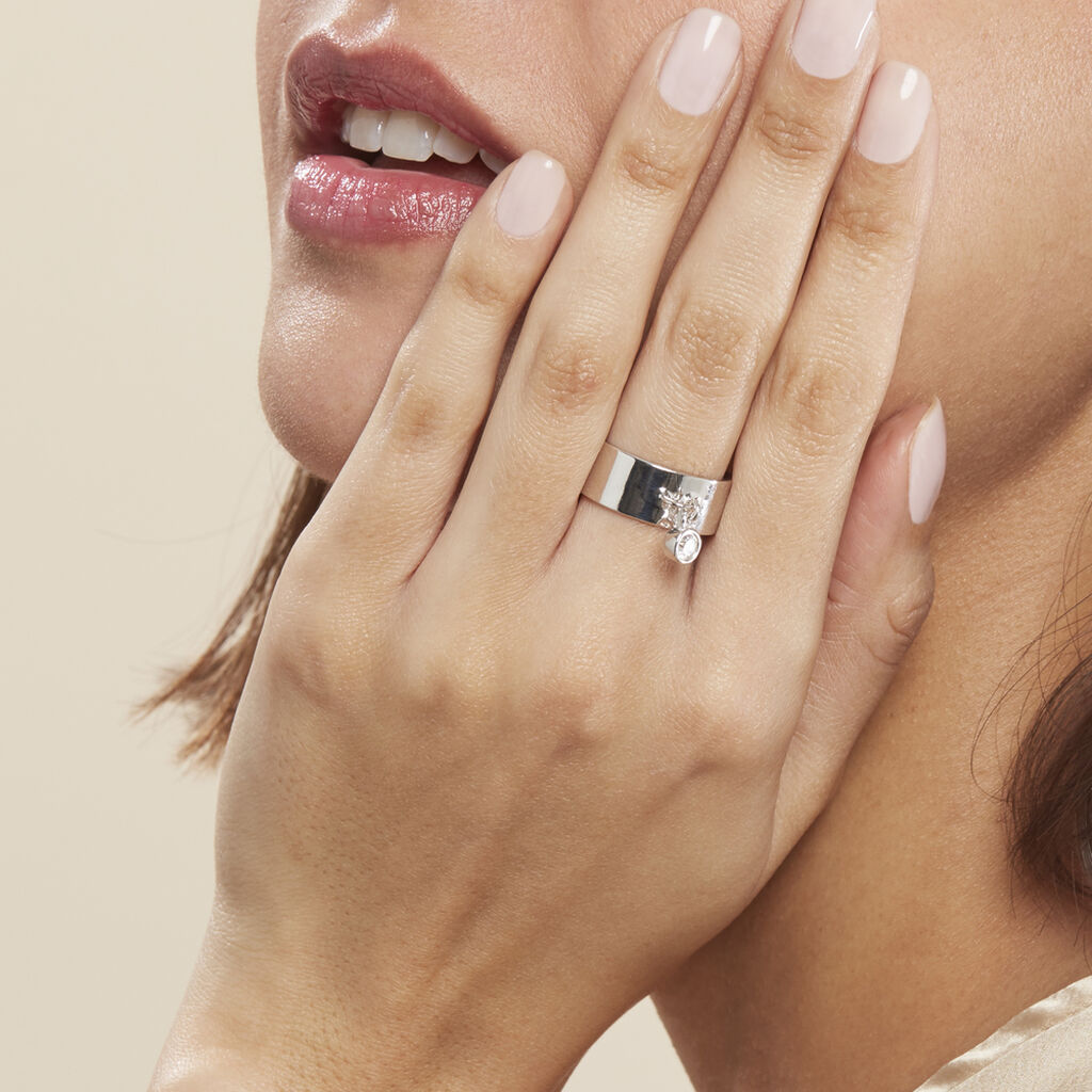Bague Argent Blanc Ainslie Oxyde De Zirconium - Bagues avec pierre Femme | Histoire d’Or