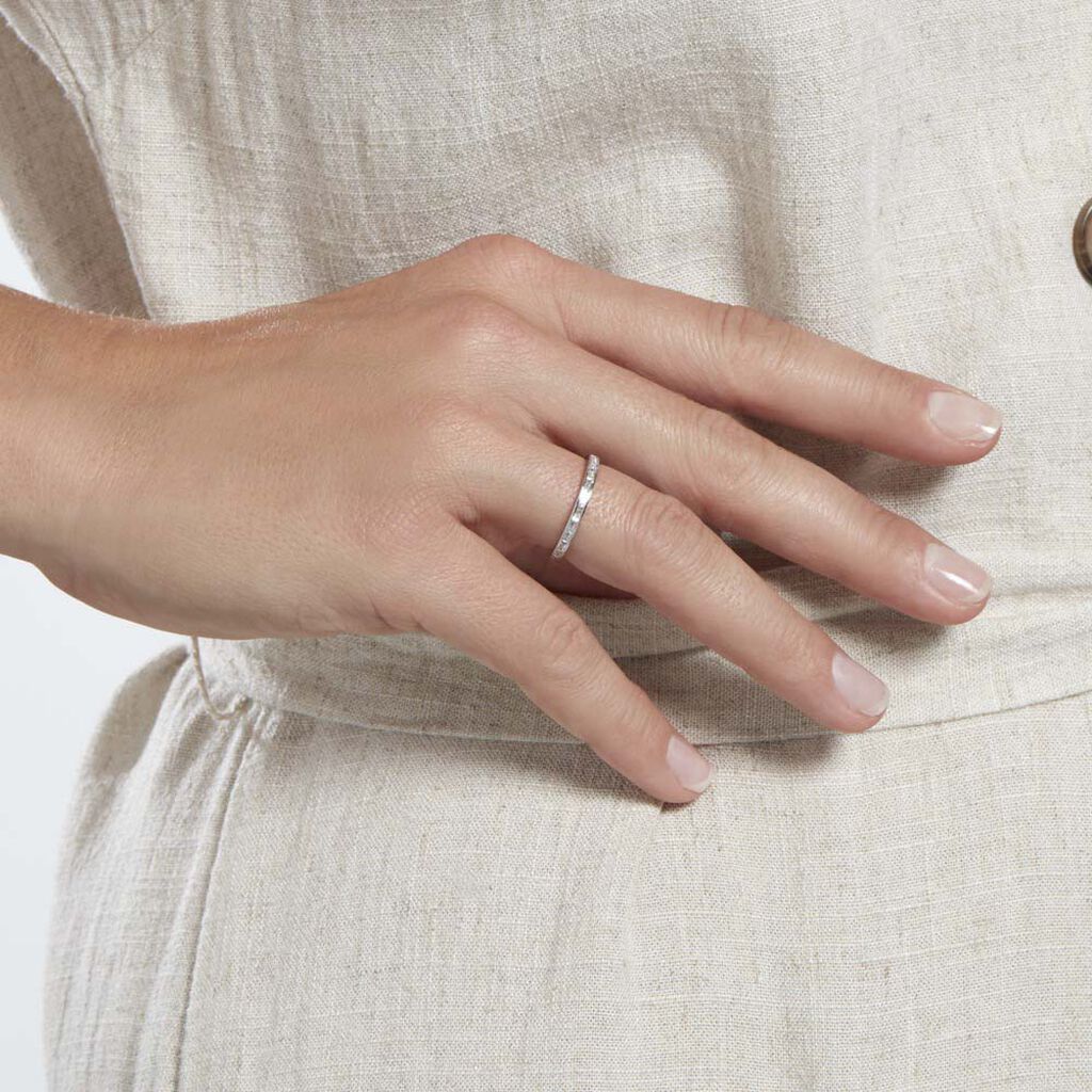 Bague Val Argent Blanc Oxyde De Zirconium - Bagues avec pierre Femme | Histoire d’Or