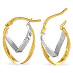 Cr&eacute;oles Aubrey Or Bicolore - Boucles d'oreilles cr&eacute;oles Femme | Histoire d&rsquo;Or