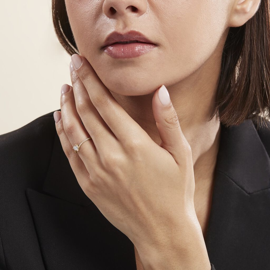 Bague Solitaire Or Jaune Sabeen Oxyde De Zirconium - Bagues solitaires Femme | Histoire d’Or
