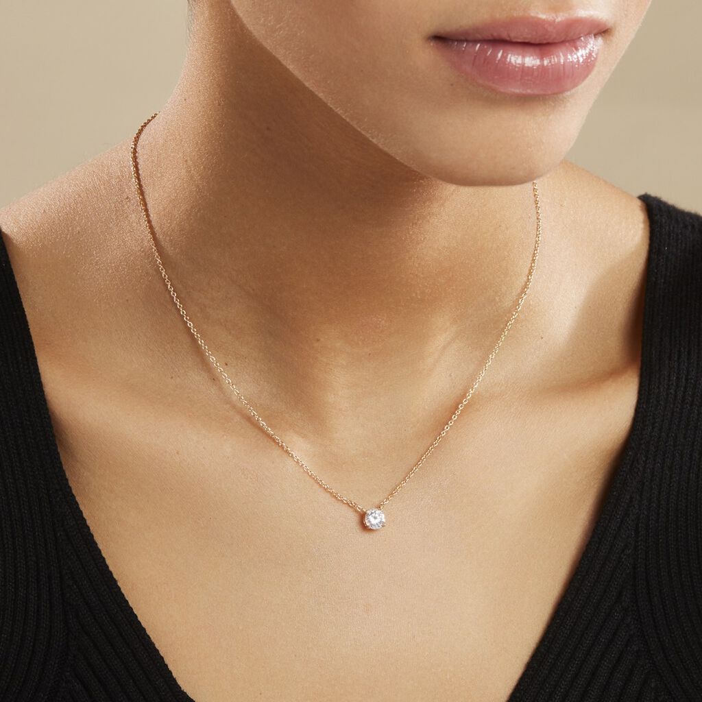 Collier Nilay Plaqu&eacute; Or Jaune Oxyde De Zirconium - Colliers fantaisie Femme | Histoire d&rsquo;Or