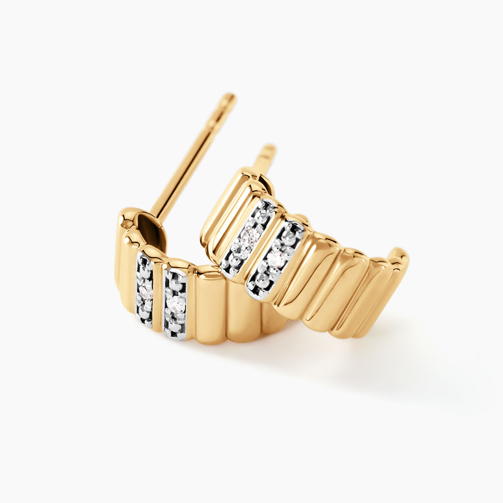 Créoles Diamantae Or Jaune Diamant - Boucles d'oreilles créoles Femme | Histoire d’Or