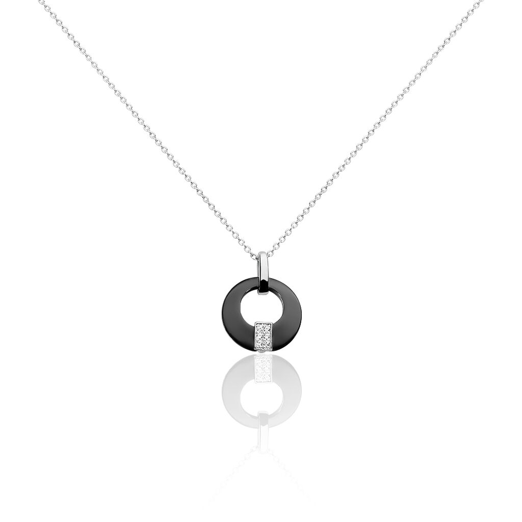 Collier Suzanne Argent Blanc Céramique Et Oxyde De Zirconium