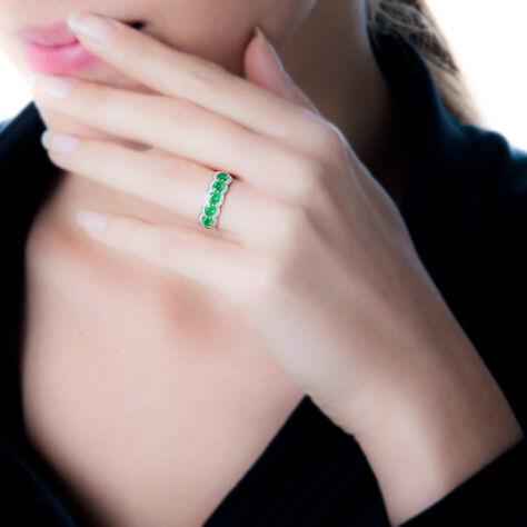 Bague Margaux Or Jaune Emeraude Et Diamant - Bagues avec pierre Femme | Histoire d’Or