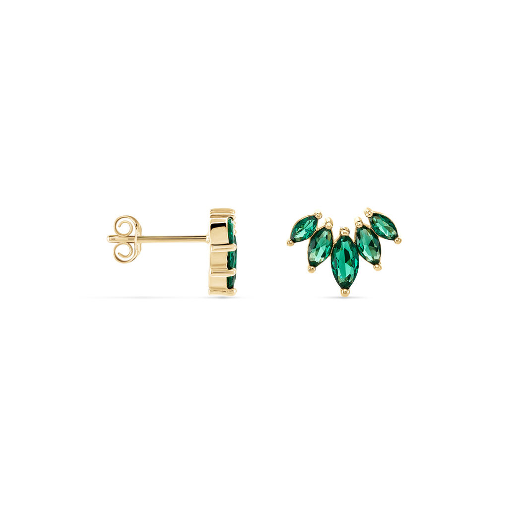 Boucles D'oreilles Puces Amazonia Plaqué Or Jaune Oxyde De Zirconium - Boucles d'oreilles fantaisie Femme | Histoire d’Or