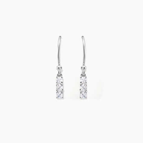 Boucles D'oreilles Pendantes Lauren Argent Blanc Oxyde De Zirconium - Boucles d'oreilles fantaisie Femme | Histoire d&rsquo;Or