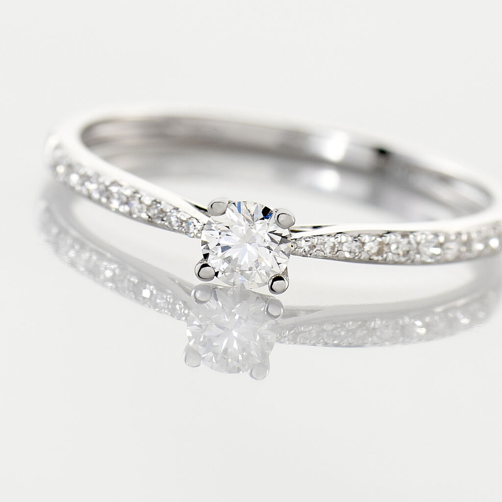 Bague Solitaire Hemera Or Blanc Diamant - Bagues solitaires Femme | Histoire d’Or