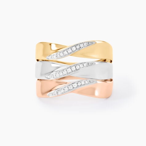 Bague Exauce Or Tricolore Diamant - Bagues avec pierre Femme | Histoire d&rsquo;Or