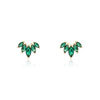 Boucles D'oreilles Puces Amazonia Plaqué Or Jaune Oxyde De Zirconium