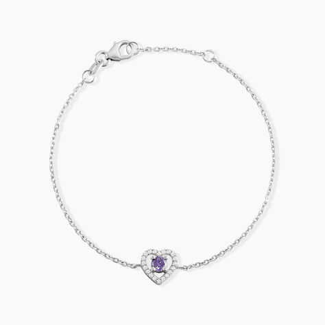 Bracelet Suzon Argent Blanc Oxyde De Zirconium - Bracelets Coeur Femme | Histoire d’Or