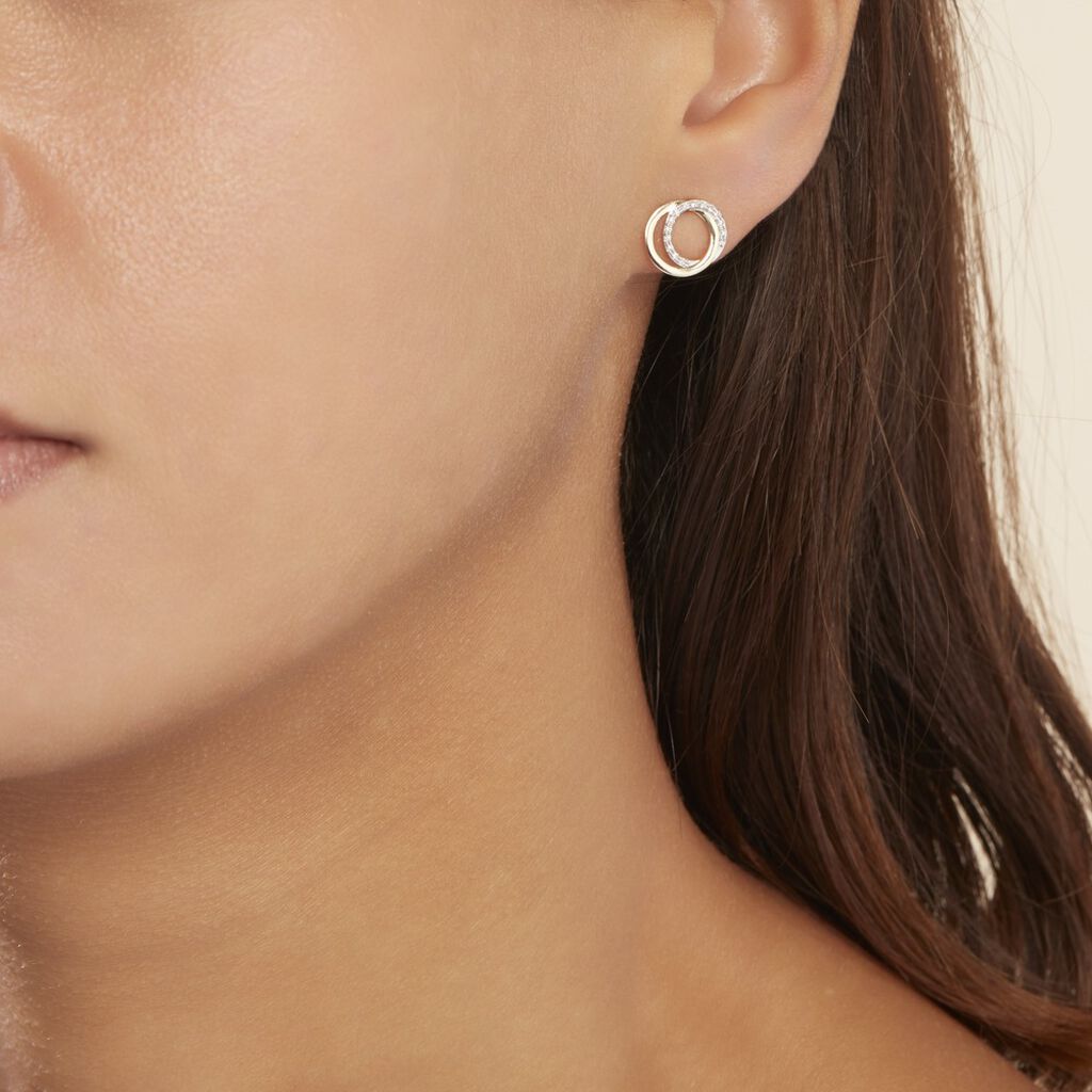 Boucles D'oreilles Or Jaune Tresha Diamants - Clous d'oreilles Femme | Histoire d’Or