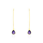 Cr&eacute;oles Phie Poire Or Jaune Amethyste - Boucles d'oreilles cr&eacute;oles Femme | Histoire d&rsquo;Or