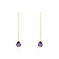 Créoles Phie Poire Or Jaune Amethyste