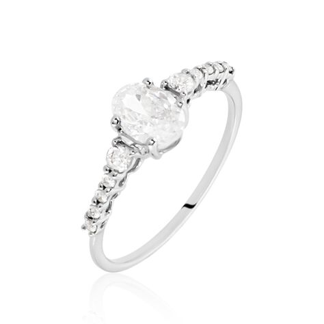 Bague Or Blanc Peadar Oxyde De Zirconium - Bagues solitaires Femme | Histoire d’Or