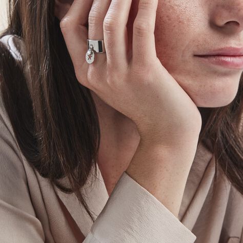 Bague Piassina Argent Blanc Nacre - Bagues avec pierre Femme | Histoire d’Or