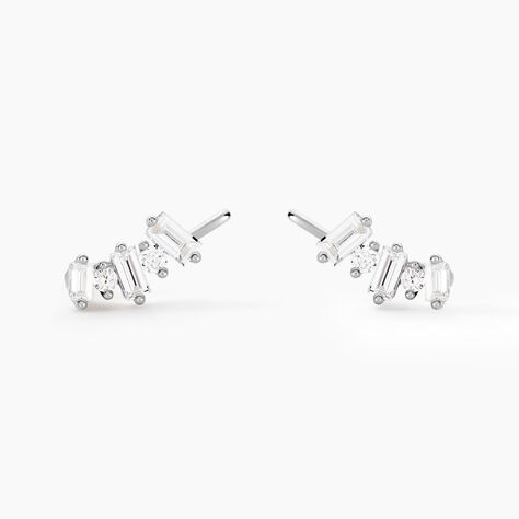 Bijoux D'oreilles Zachary Or Blanc Diamant Synthétique - Ear cuffs Femme | Histoire d’Or