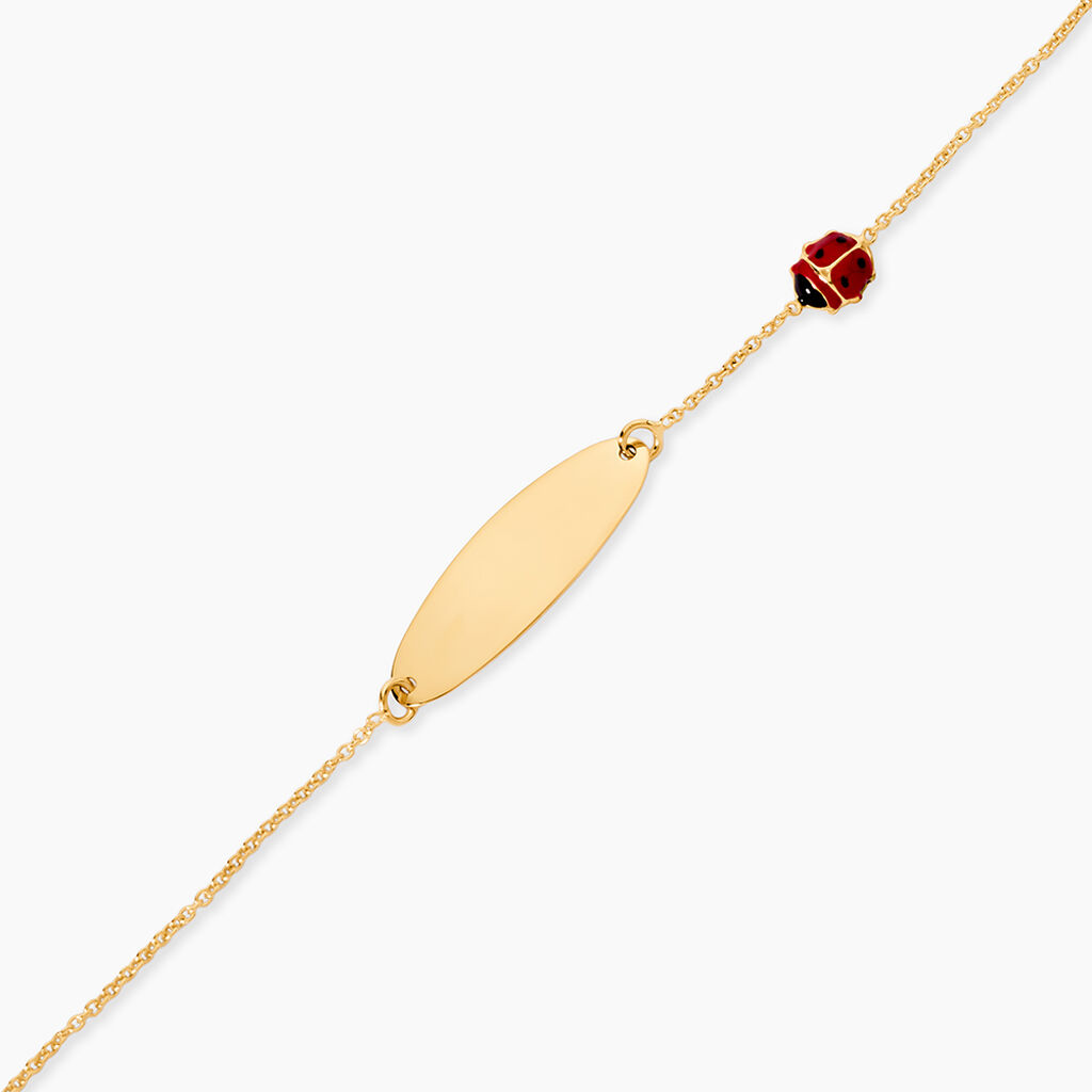 Bracelet Identit&eacute; Holden Coccinelle Or Jaune - Bracelets Communion Enfant | Histoire d&rsquo;Or