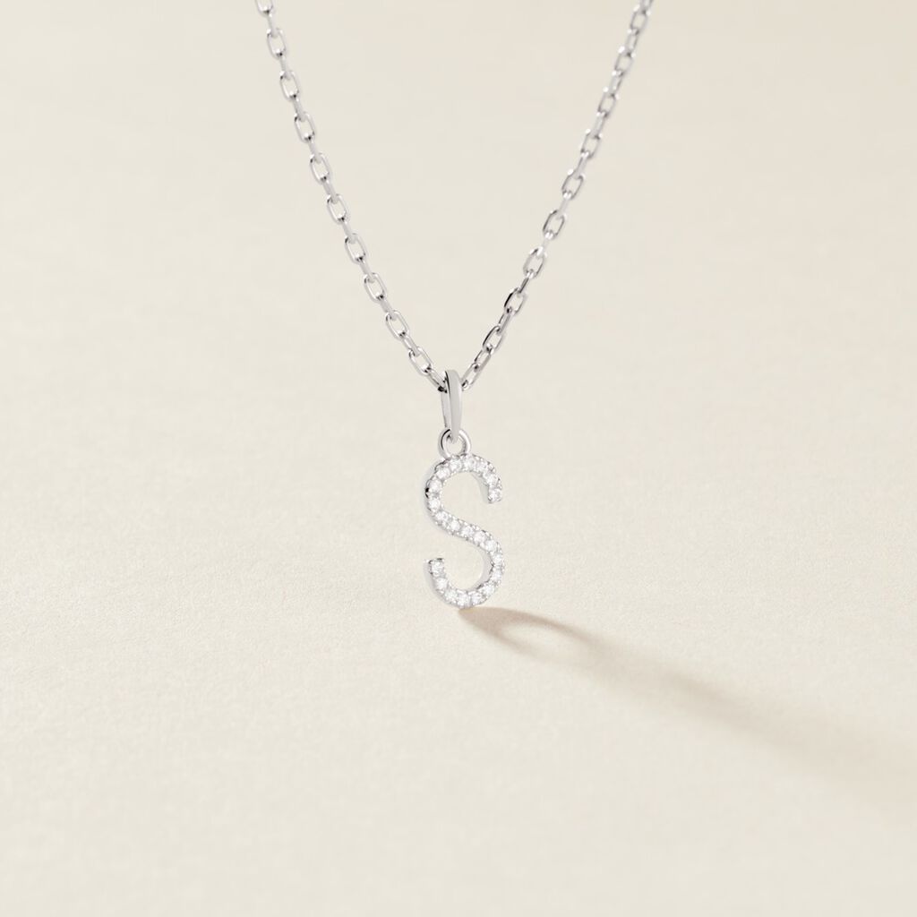 Pendentif Klementine Or Blanc Oxyde De Zirconium - Pendentifs Femme | Histoire d&rsquo;Or