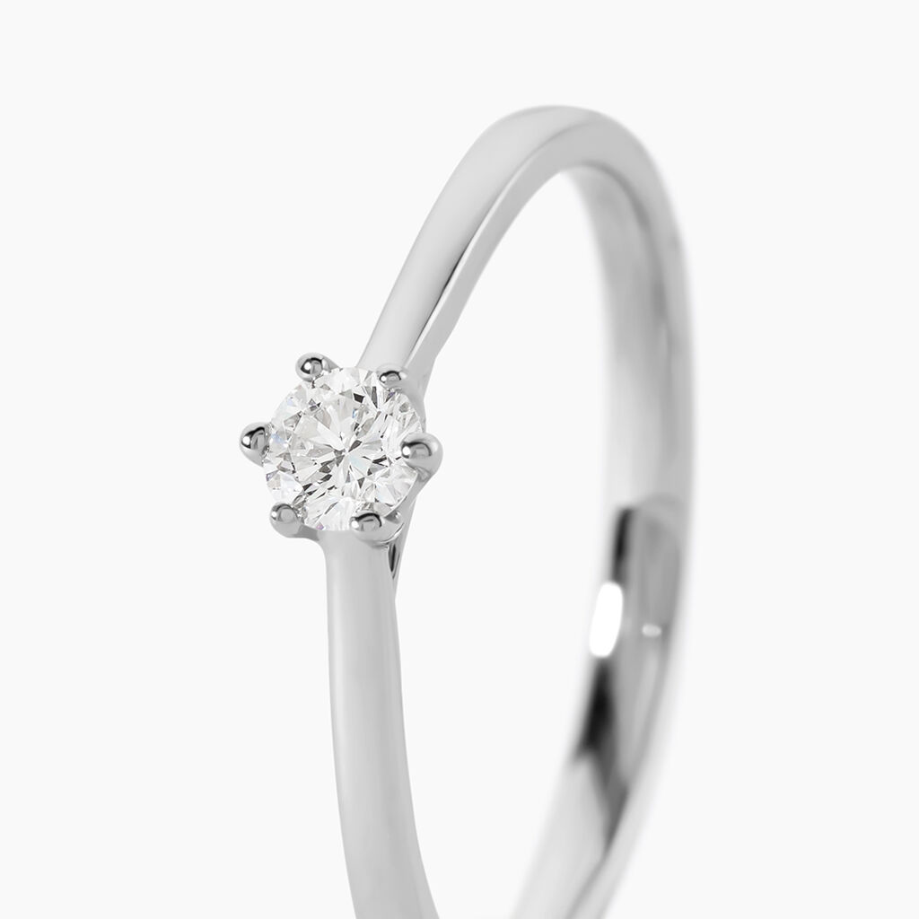 Bague Athena Platine Blanc Diamant - Bagues solitaires Femme | Histoire d&rsquo;Or