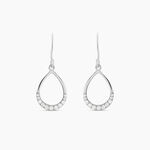 Boucles D'oreilles Pendantes Nicole Argent Blanc Oxyde De Zirconium - Boucles d'oreilles fantaisie Femme | Histoire d&rsquo;Or