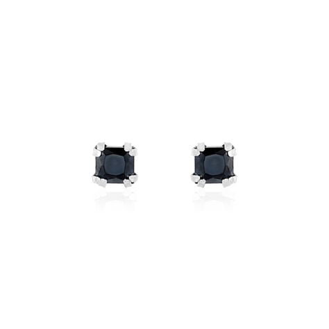 Boucles D'oreilles Puces Doreen Carre Or Blanc Oxyde De Zirconium - Clous d'oreilles Femme | Histoire d’Or
