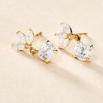 Boucles D'oreilles Pendantes Lavra Or Jaune Oxyde De Zirconium - Boucles d'oreilles pendantes Femme | Histoire d&rsquo;Or