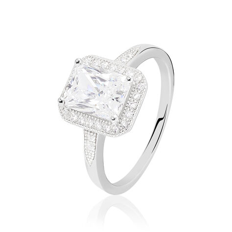 Bague Solitaire Pilar Argent Blanc Oxyde De Zirconium - Bagues solitaires Femme | Histoire d’Or