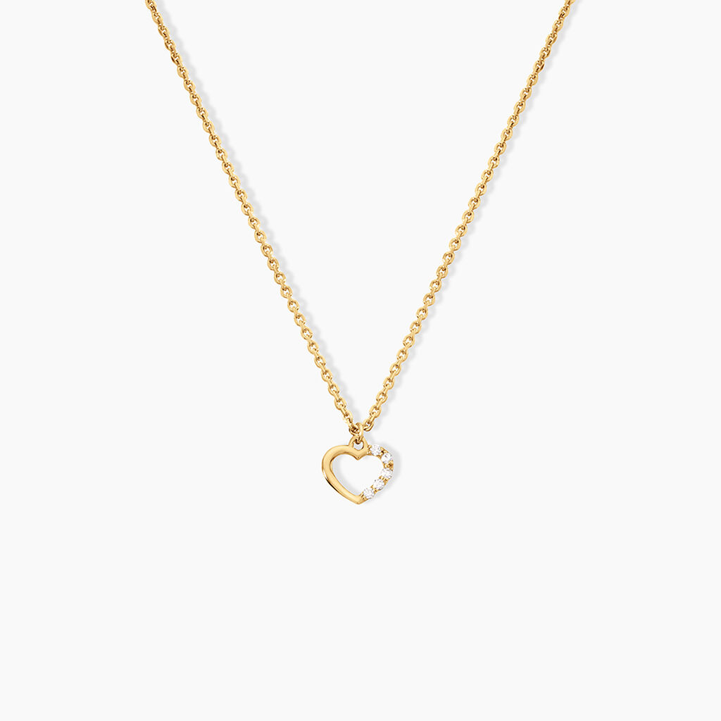 Collier Vehanouche Argent Dor&eacute; A L'Or 750/1000 Oxyde De Zirconium - Colliers Enfant | Histoire d&rsquo;Or