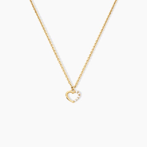 Collier Vehanouche Argent Dor&eacute; A L'Or 750/1000 Oxyde De Zirconium - Colliers Enfant | Histoire d&rsquo;Or