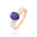 Bague Crista Or Rose Amethyste Et Diamant - Bagues solitaires Femme | Histoire d’Or