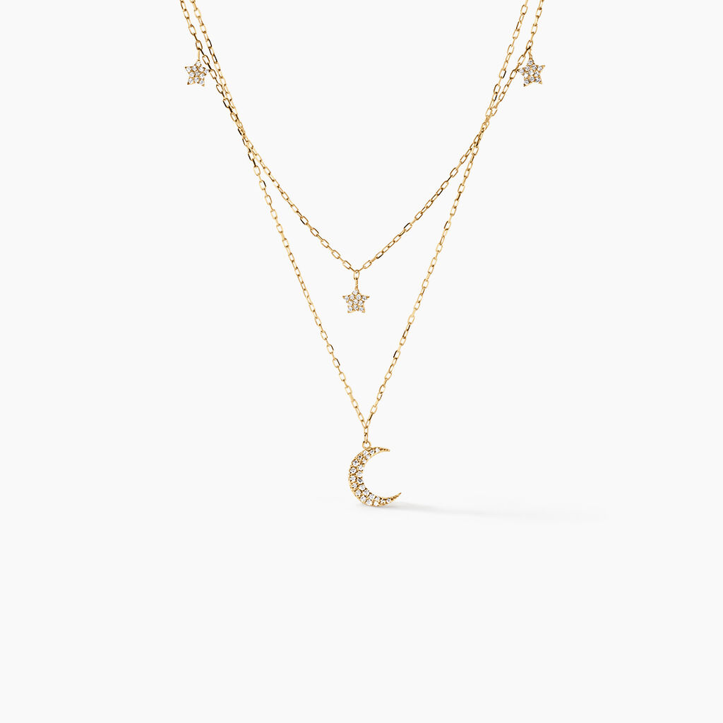 Collier Stellar Or Jaune Oxyde De Zirconium - Colliers Femme | Histoire d&rsquo;Or