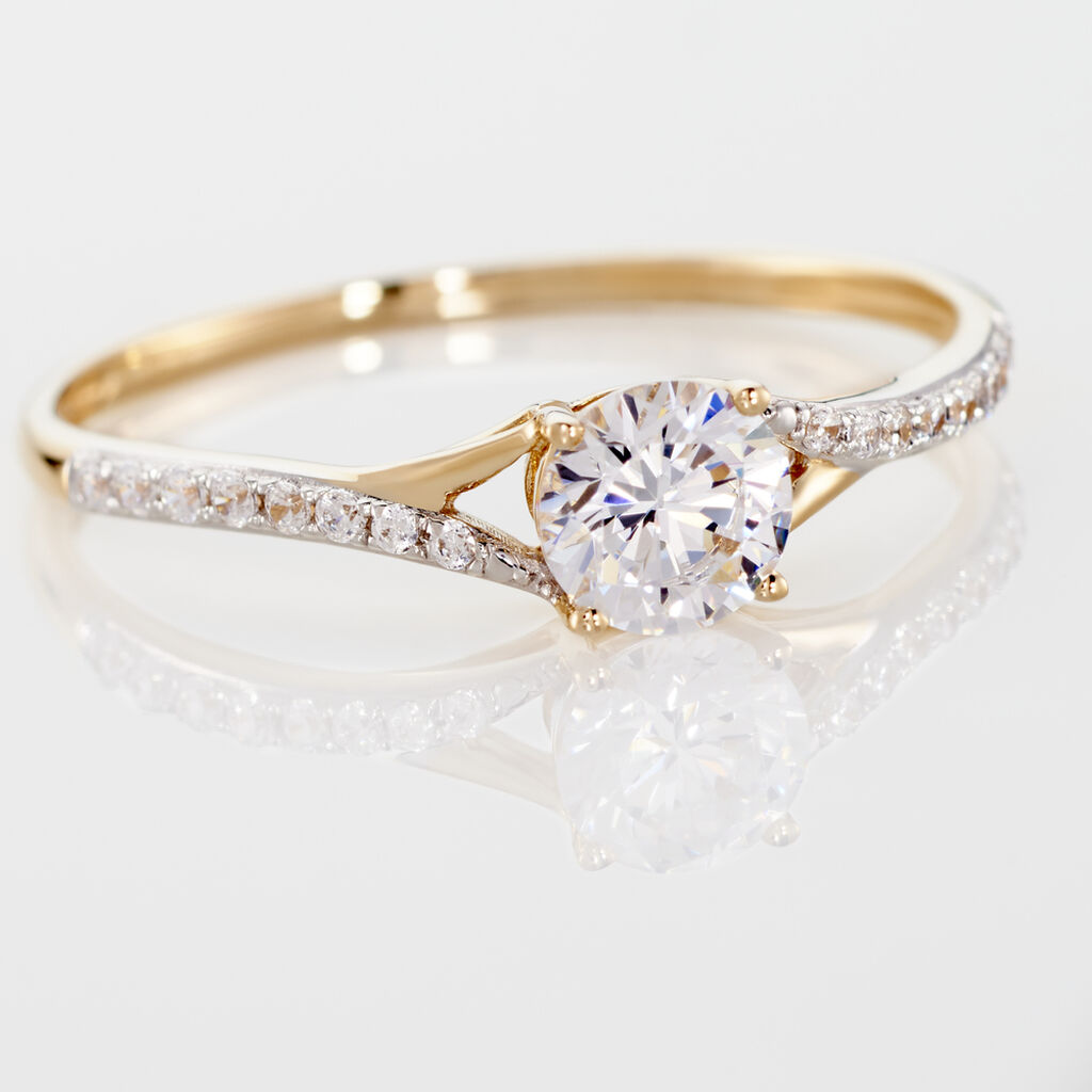 Bague Evita Or Jaune Oxyde De Zirconium - Bagues solitaires Femme | Histoire d’Or