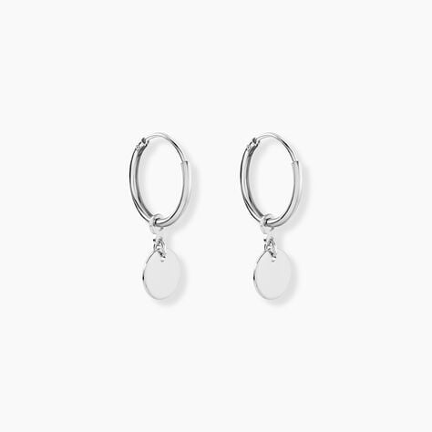 Cr&eacute;oles Elvyn Argent Blanc - Boucles d'oreilles cr&eacute;oles Femme | Histoire d&rsquo;Or